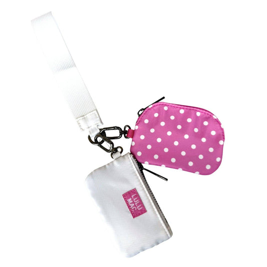 LULU MAC Hot Pink/White Dots Wristlet