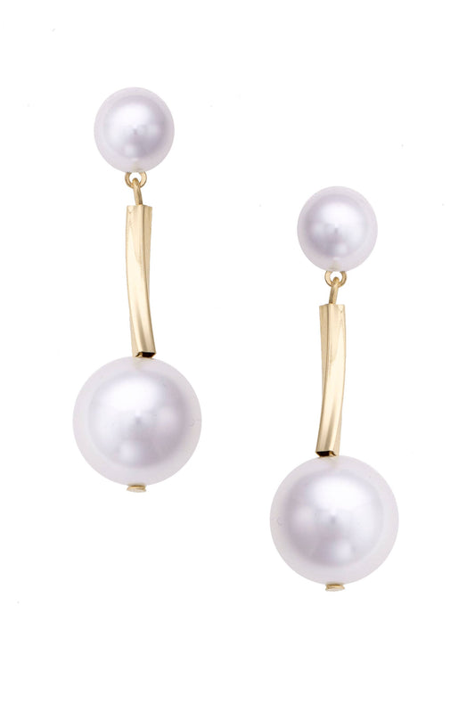 Simone Pearl Drop Earrings in Ivory