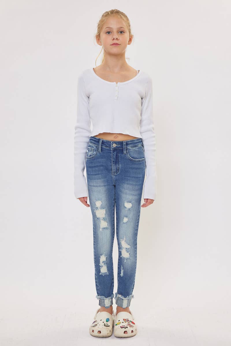 Girls Kan Can Distressed Jeans