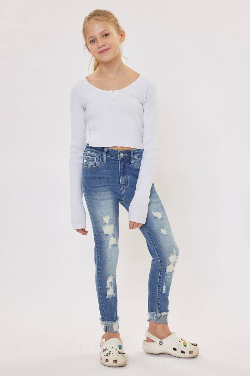 Girls Kan Can Distressed Jeans
