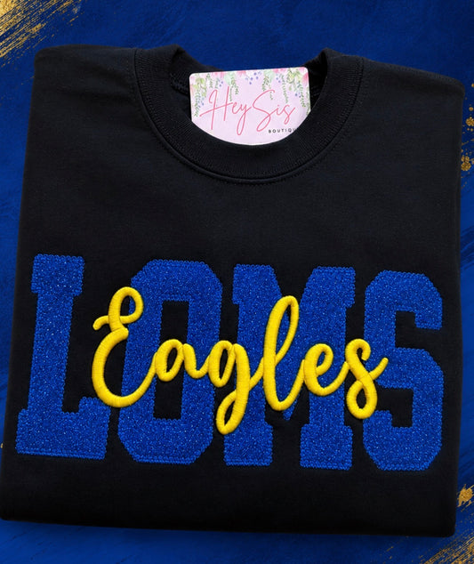 LOMS Royal Blue Glitter APPLIQUE Sweatshirt