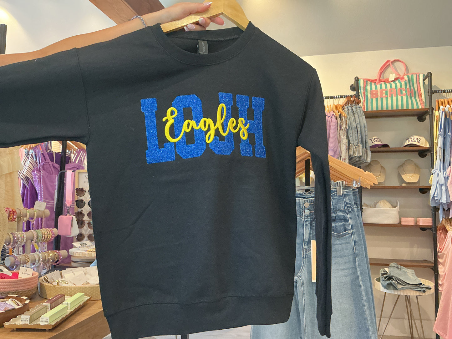 LOJH Royal Blue Glitter APPLIQUÉ Sweatshirt