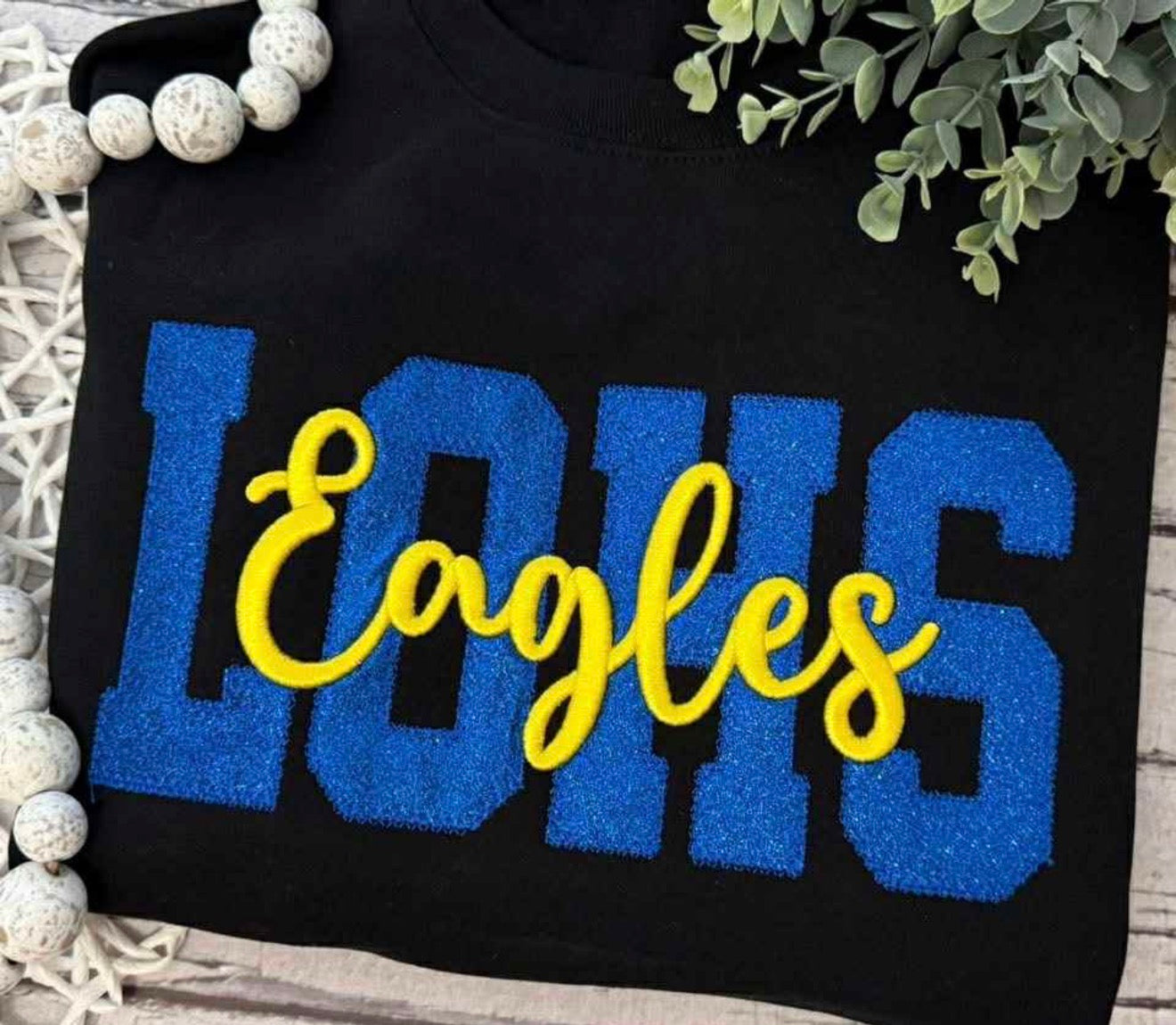 LOHS Royal Blue Glitter APPLIQUE Sweatshirt