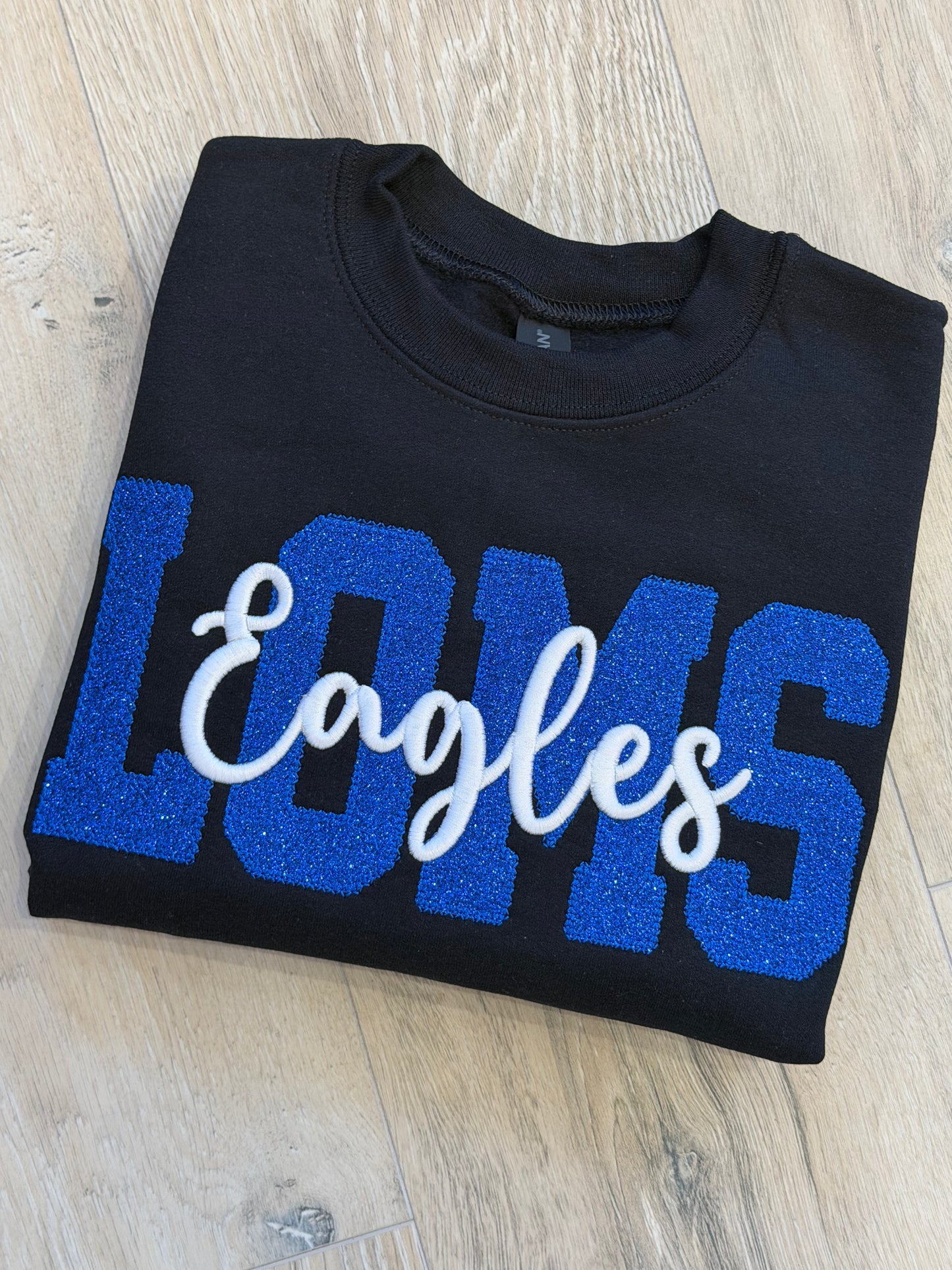 LOMS Royal Blue Glitter APPLIQUE Sweatshirt