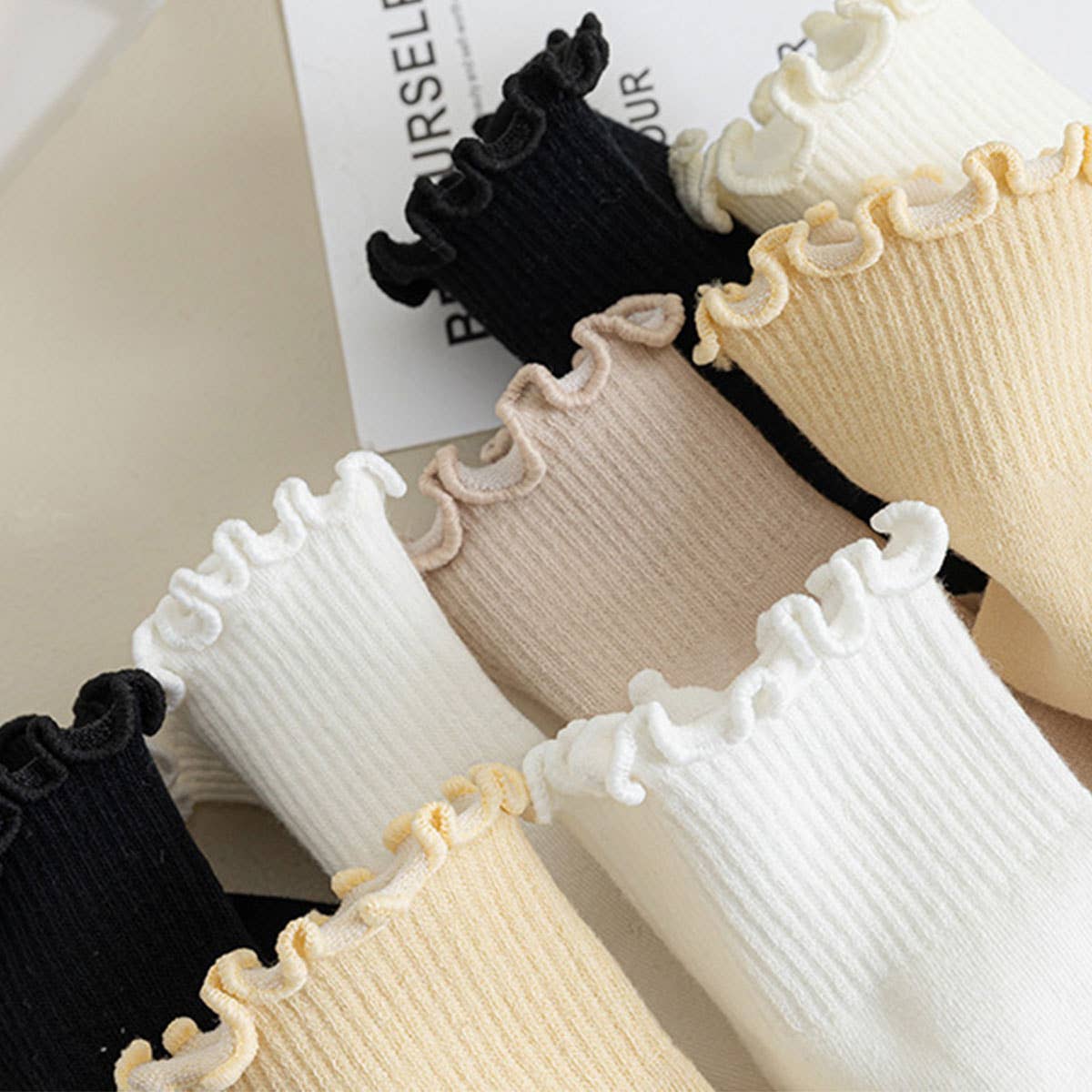 Women's Solid Color Ruffle Ankle Socks