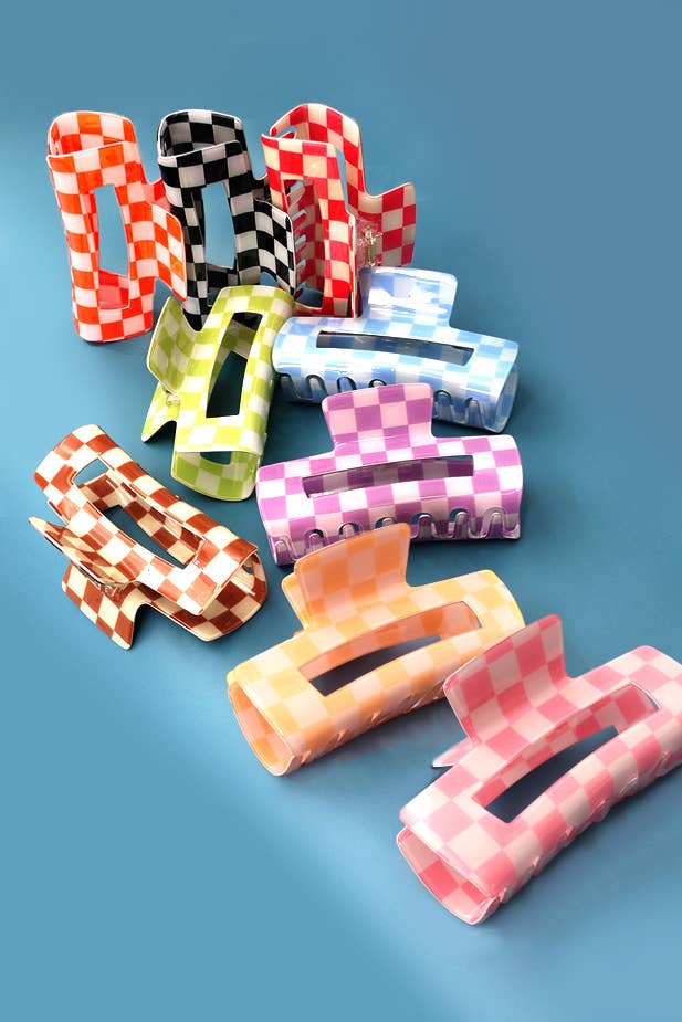 Black Checkered Hair Clip