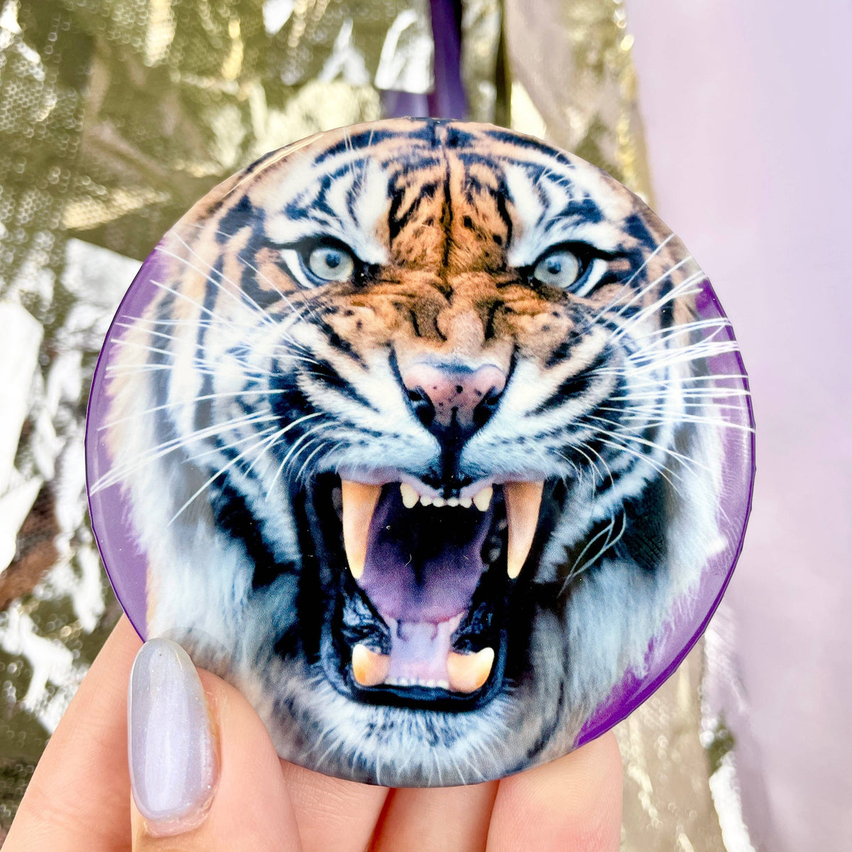 Mad Tiger - Purple - Game Day Button