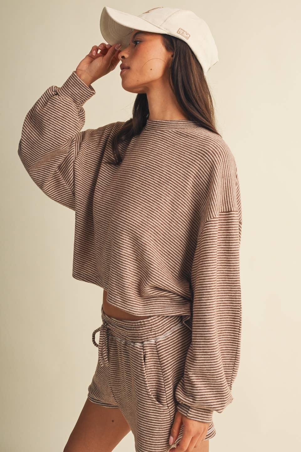 Striped Hacci Long Top