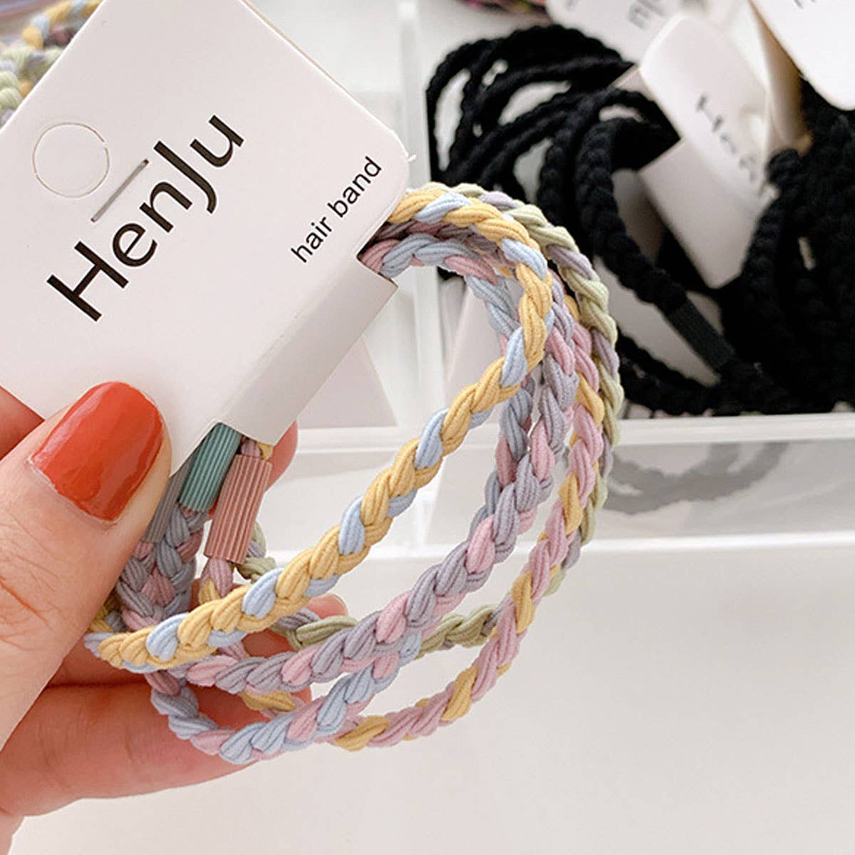 Candy Color Twisted Hair Ties , Cute Rubber Bands