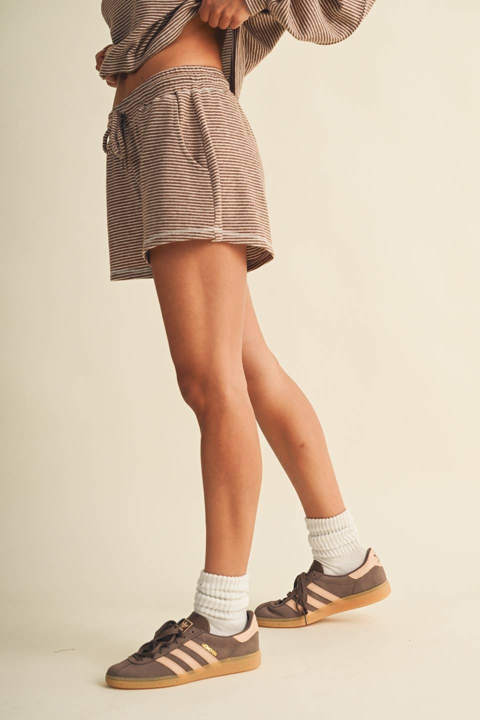 Striped Soft Hacci Shorts