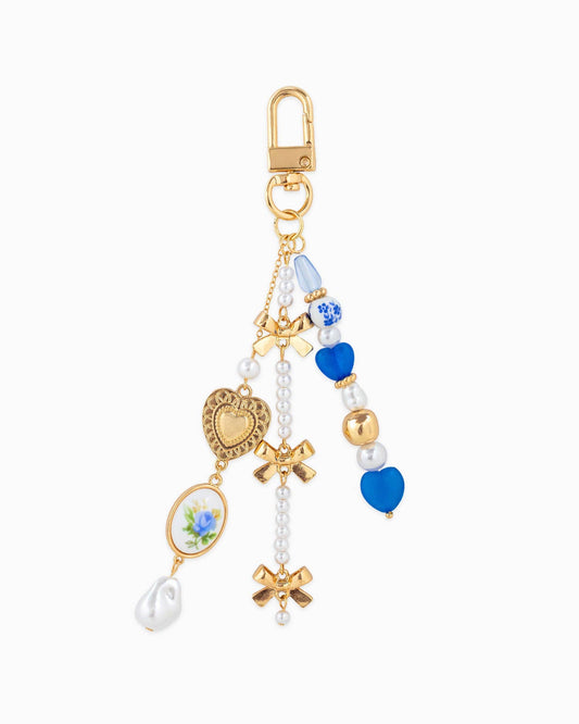 Romantic Ceramic and Bow Charm Bag Charm