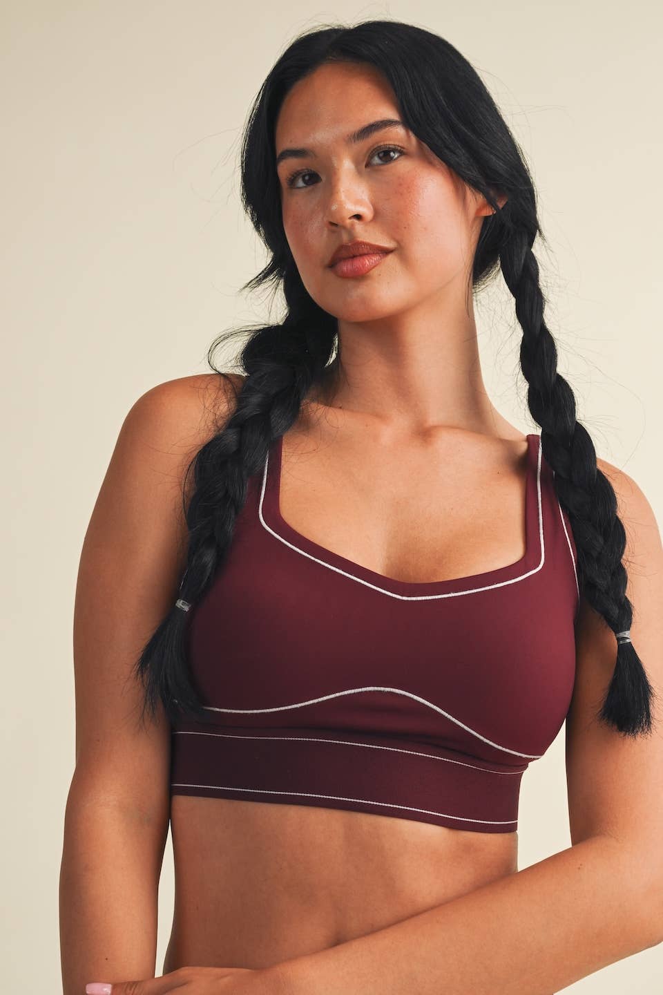 Contrast Thread Sports Bra
