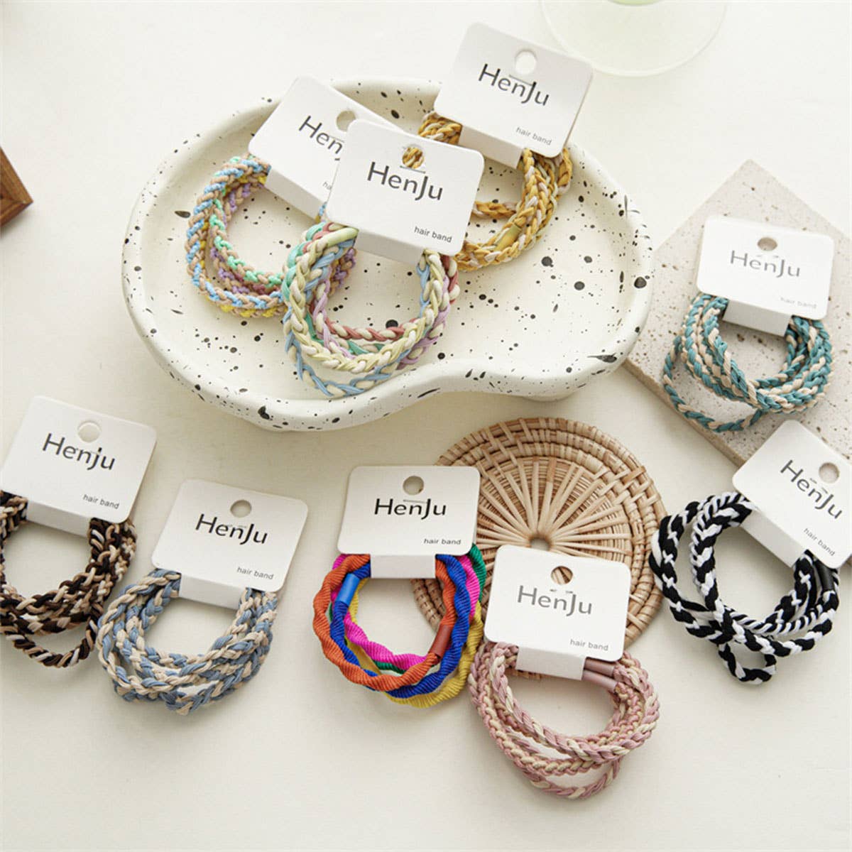 Candy Color Twisted Hair Ties , Cute Rubber Bands