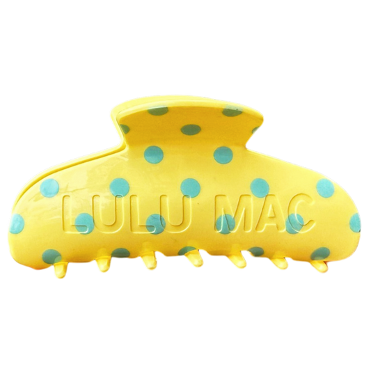 LULU MAC HAIR CLIP Butter/Blue Dot