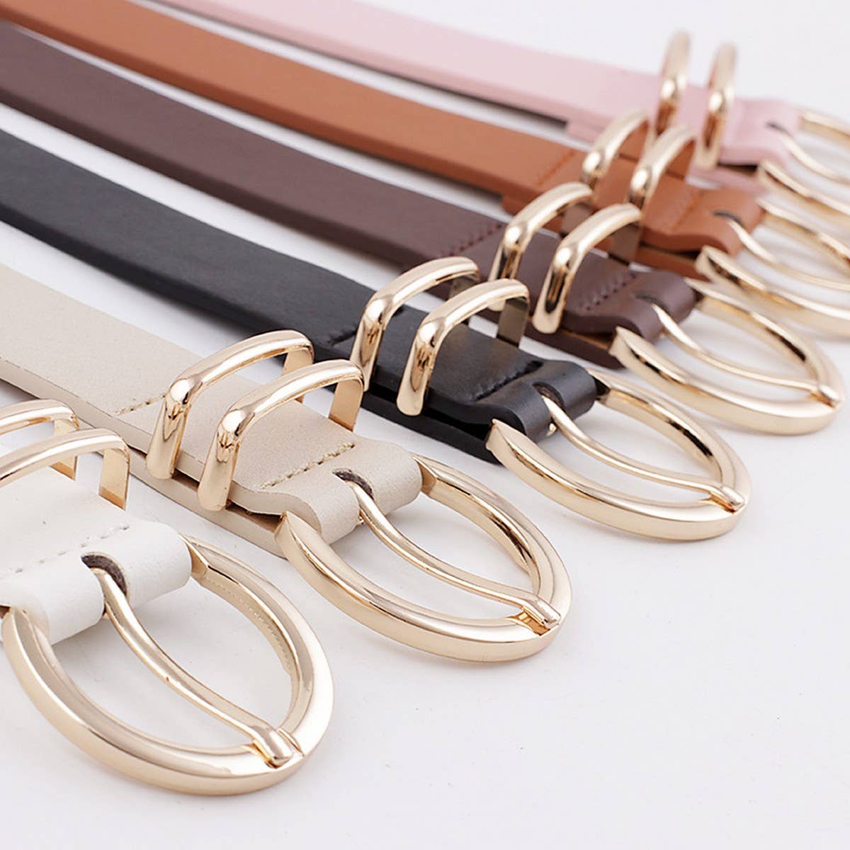 RING HOLE PIN BUCKLE DECORATIVE AMERICAN BELT