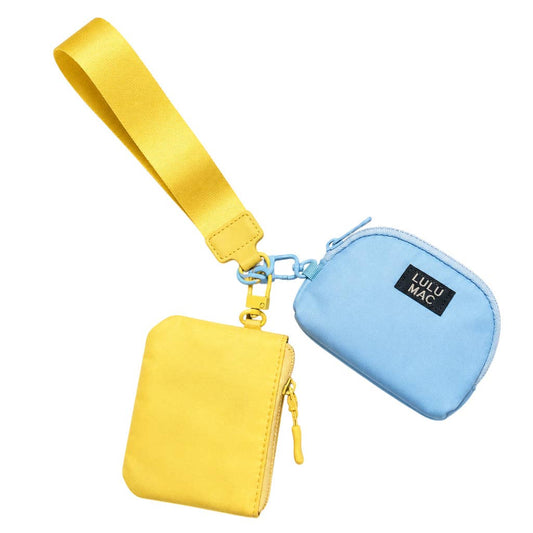 LULU MAC Butter/Light Blue Wristlet