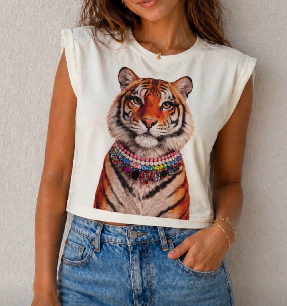 Jeweled Collar Tiger Natural Crop