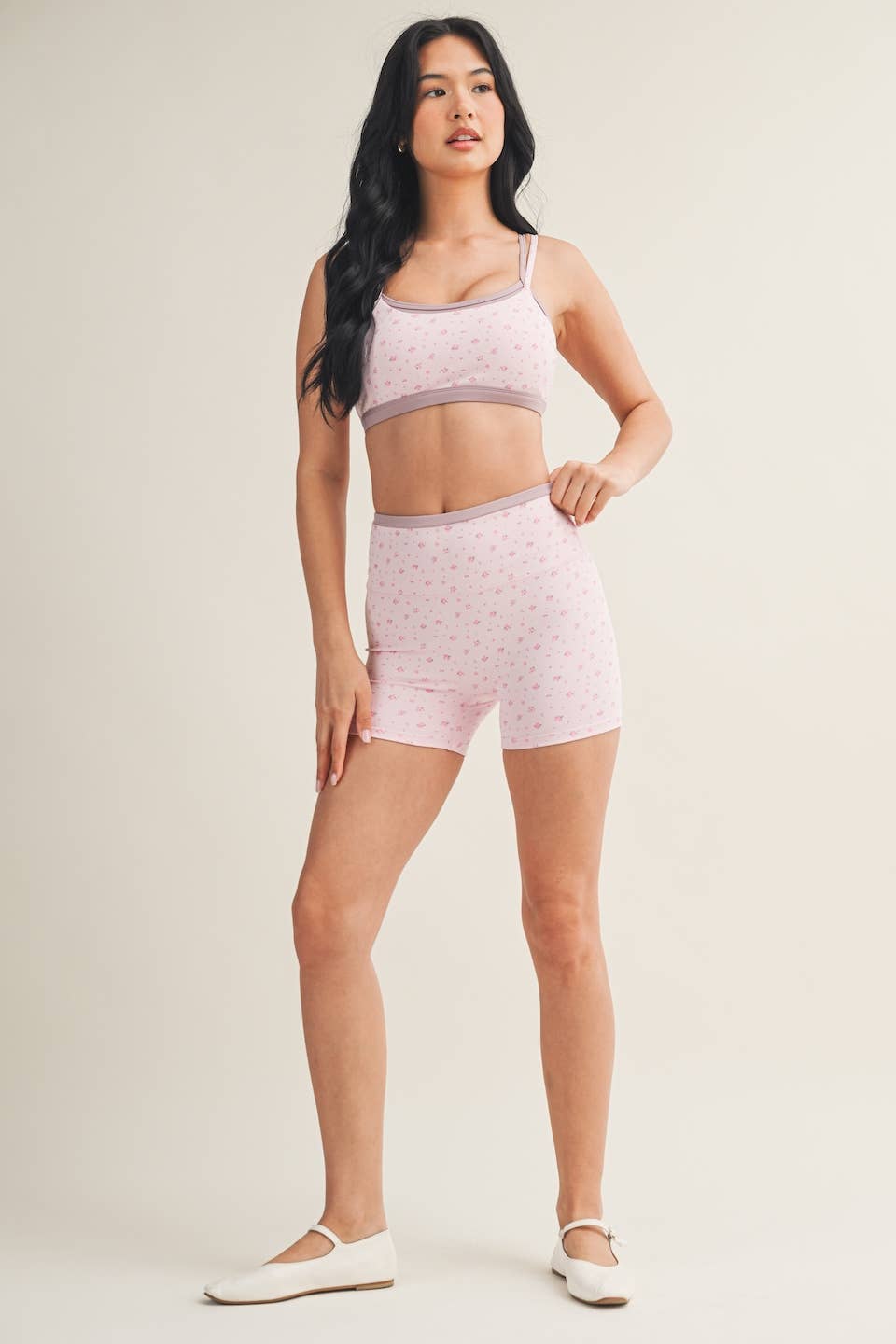 Ditsy Print Double Layered Sports Bra