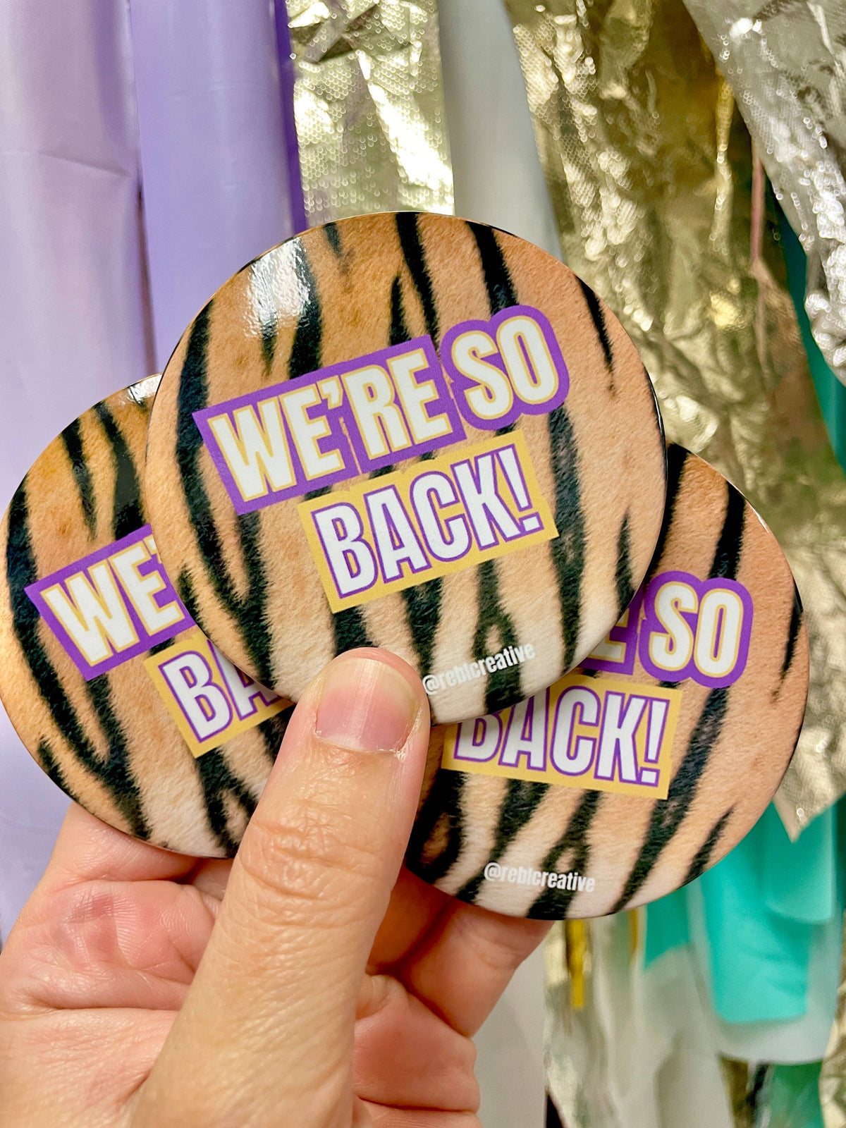 Back - Tiger Stripes- Game Day Button