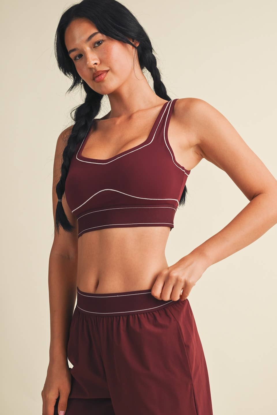 Contrast Thread Sports Bra
