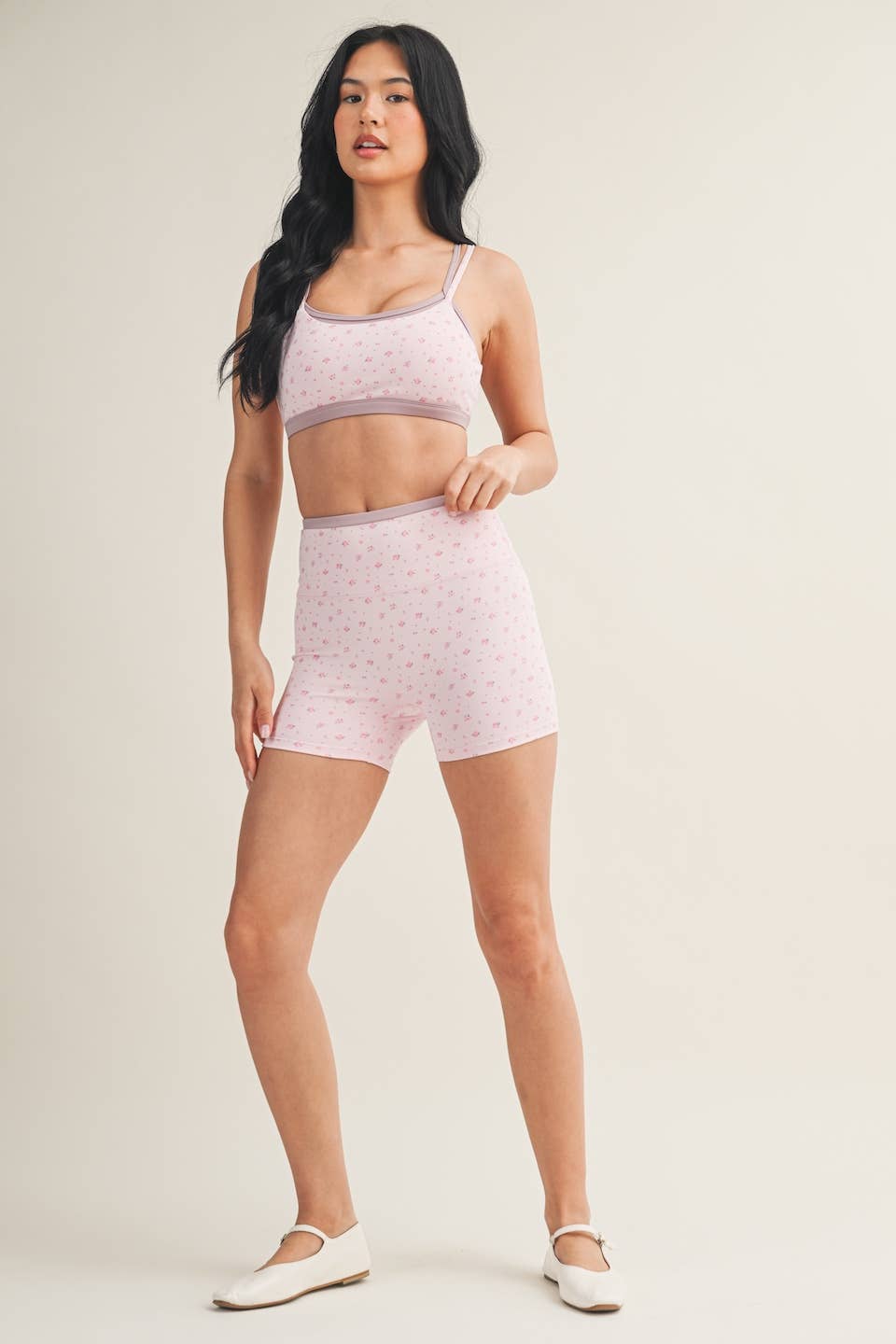 Ditsy Print Double Layered Sports Bra