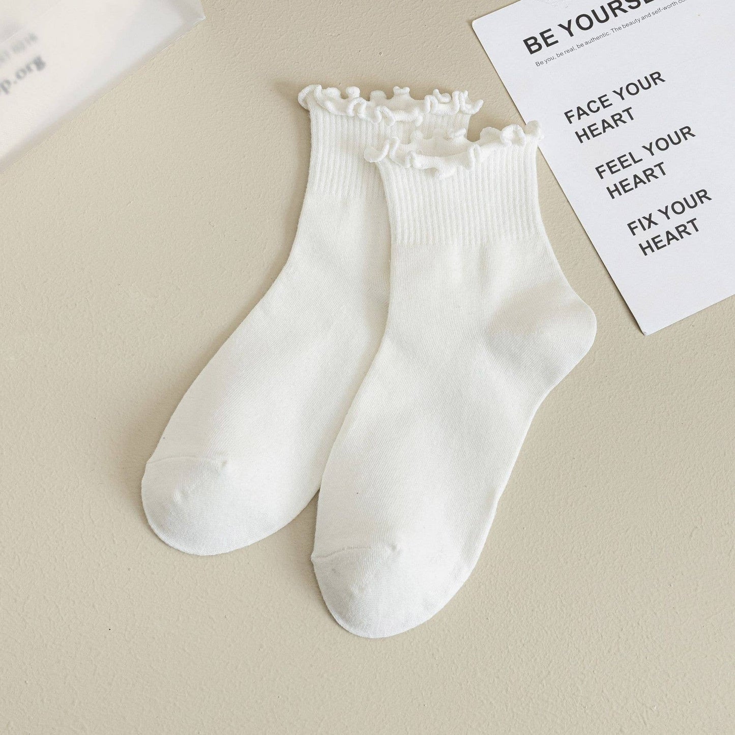 Women's Solid Color Ruffle Ankle Socks