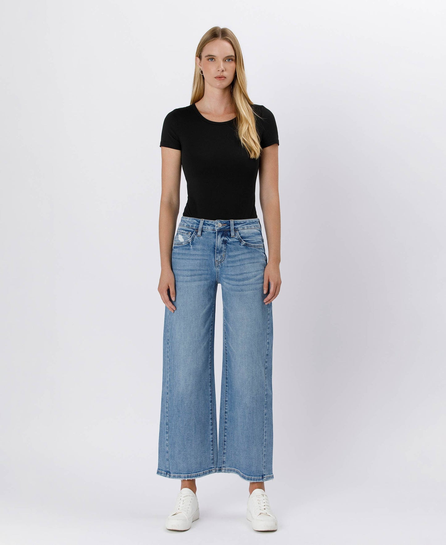 HIGH RISE BAGGY WIDE JEANS