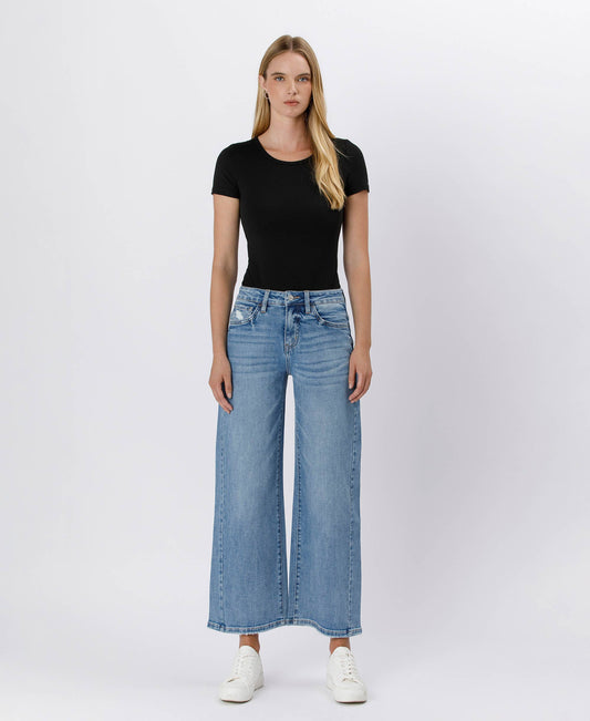 HIGH RISE BAGGY WIDE JEANS
