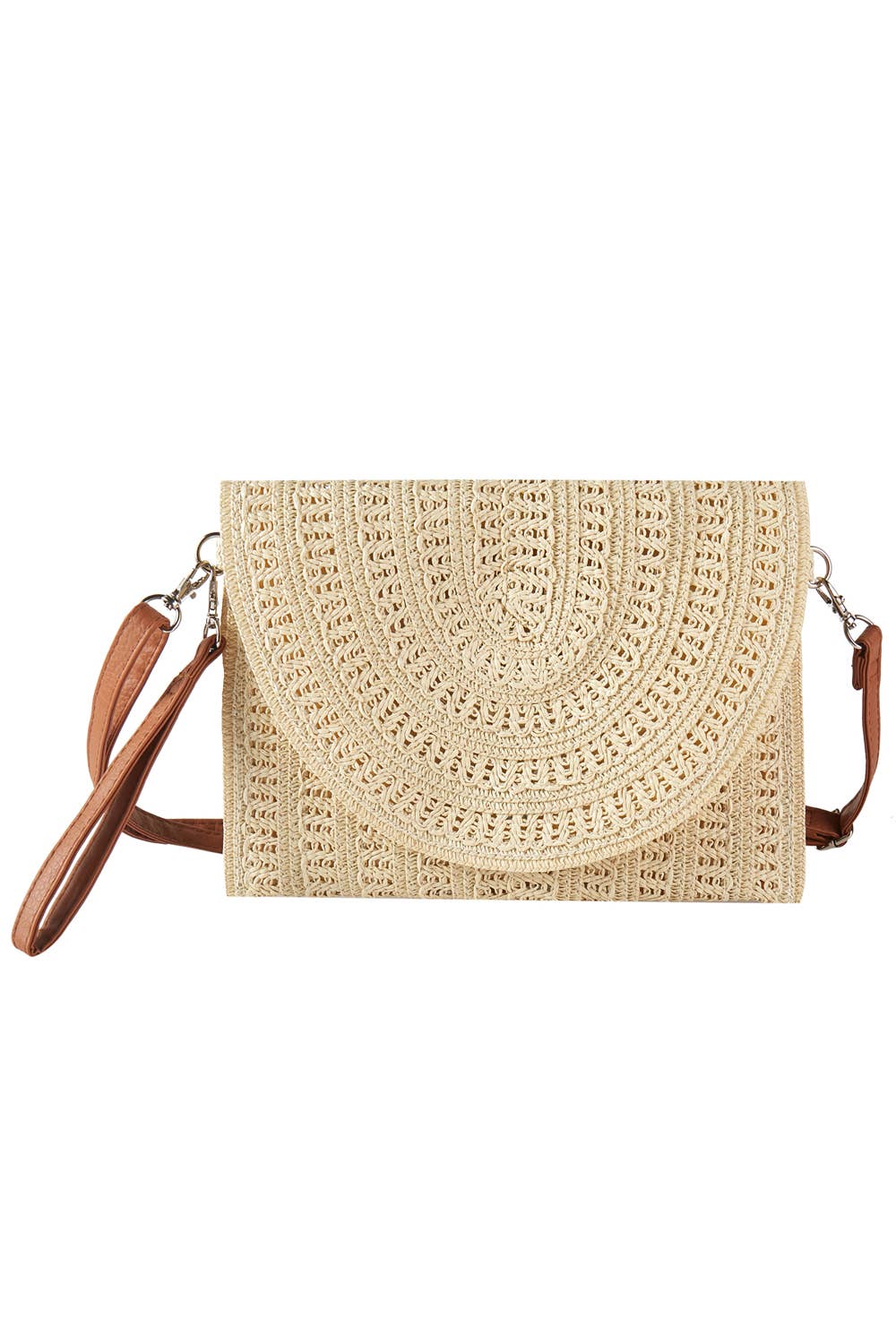 Woven Pattern Straw Crossbody