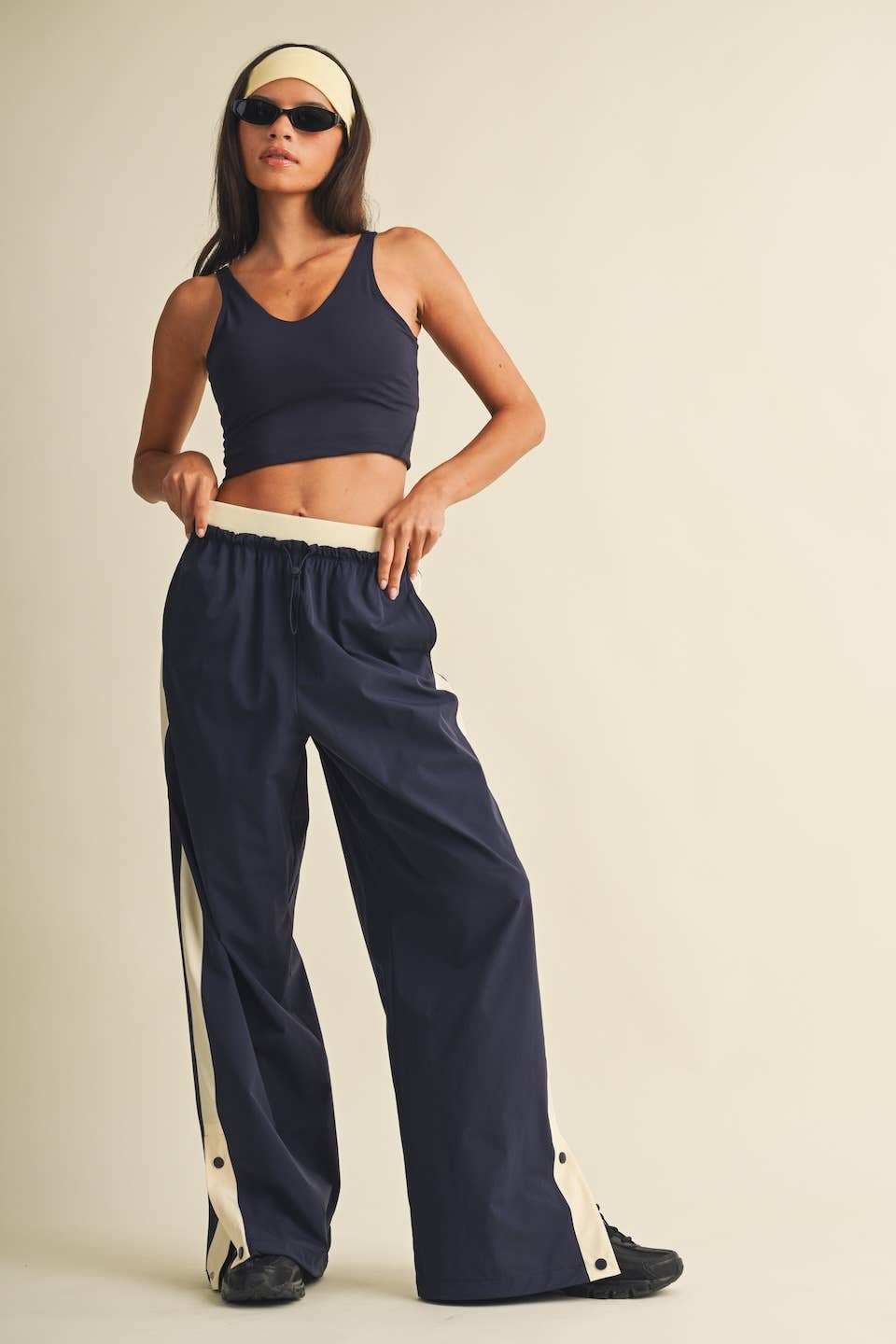 Double Layered Stripe Track Pants